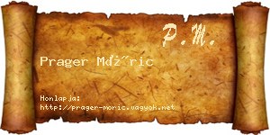 Prager Móric névjegykártya